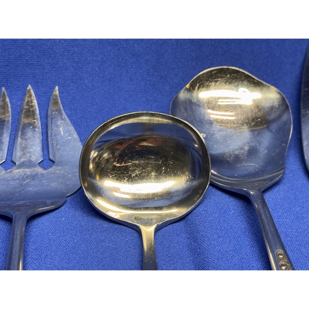 Vintage Cambridge Stainless Serving Set 4pc Sessan Pattern Style Japan MCM - Picture 3 of 8